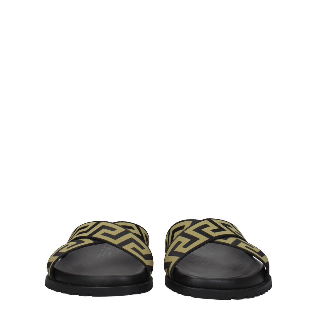 Versace Schwarze Stoffslipper Sandalen