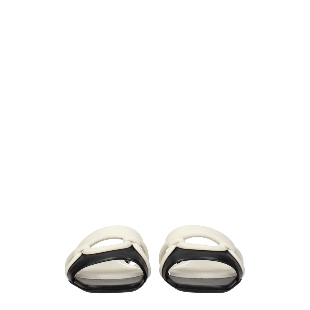 Valentino Garavani Schwarze Lederpantoffeln Sandalen