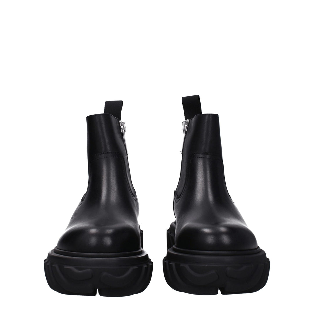Off-White Schwarze Lederstiefeletten