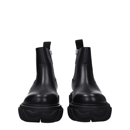Off-White Schwarze Lederstiefeletten
