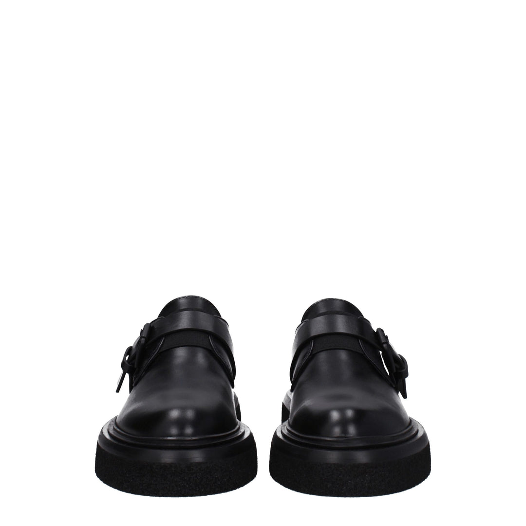 Max Mara Schwarze Leder Oxfords und Derbies