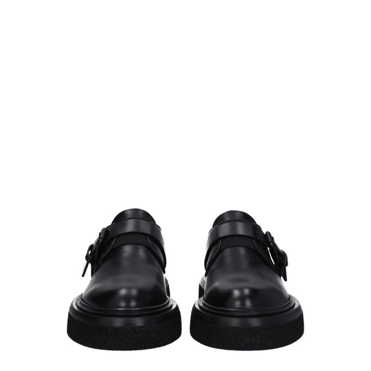 Max Mara Schwarze Leder Oxfords und Derbies