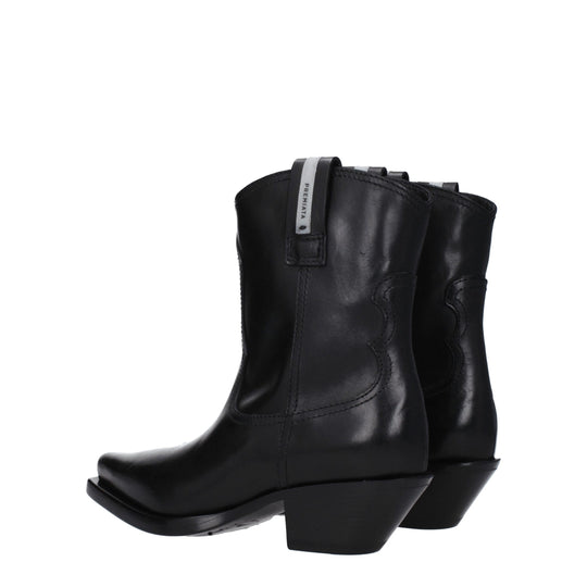 Premiata Schwarze Lederstiefeletten