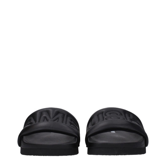 Ambush Schwarze Lederpantoffeln Sandalen
