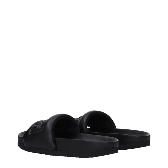 Ambush Schwarze Lederpantoffeln Sandalen