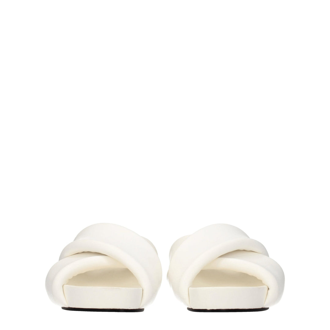 Jil Sander Weiße Lederpantoffeln Sandalen