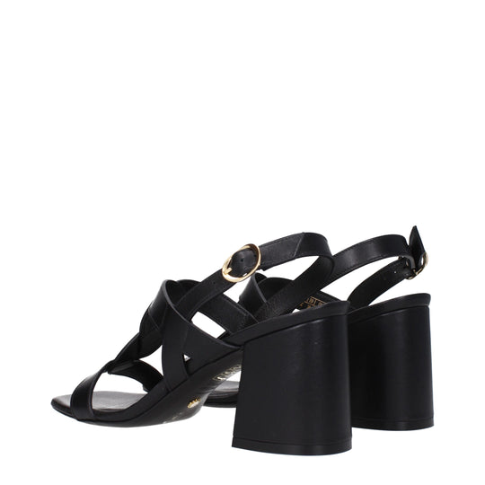 Stuart Weitzman Schwarze Leder-Plateaus