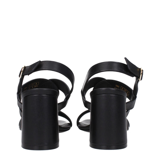 Stuart Weitzman Schwarze Leder-Plateaus