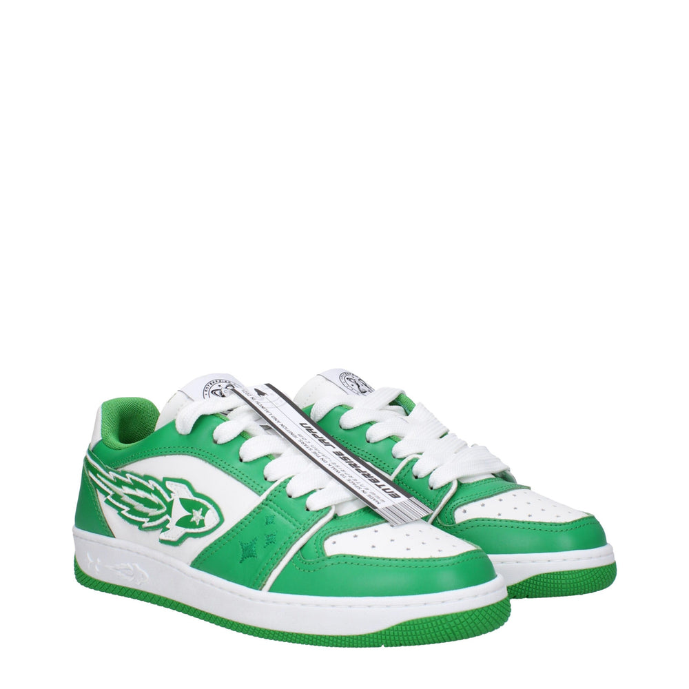 Enterprise Japan Grüne Leder-Low Tops