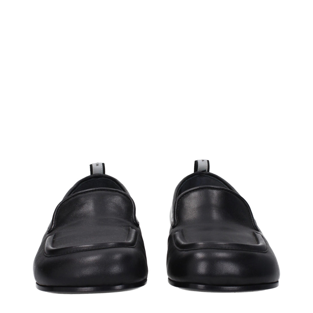 Premiata Schwarze Leder Slipper