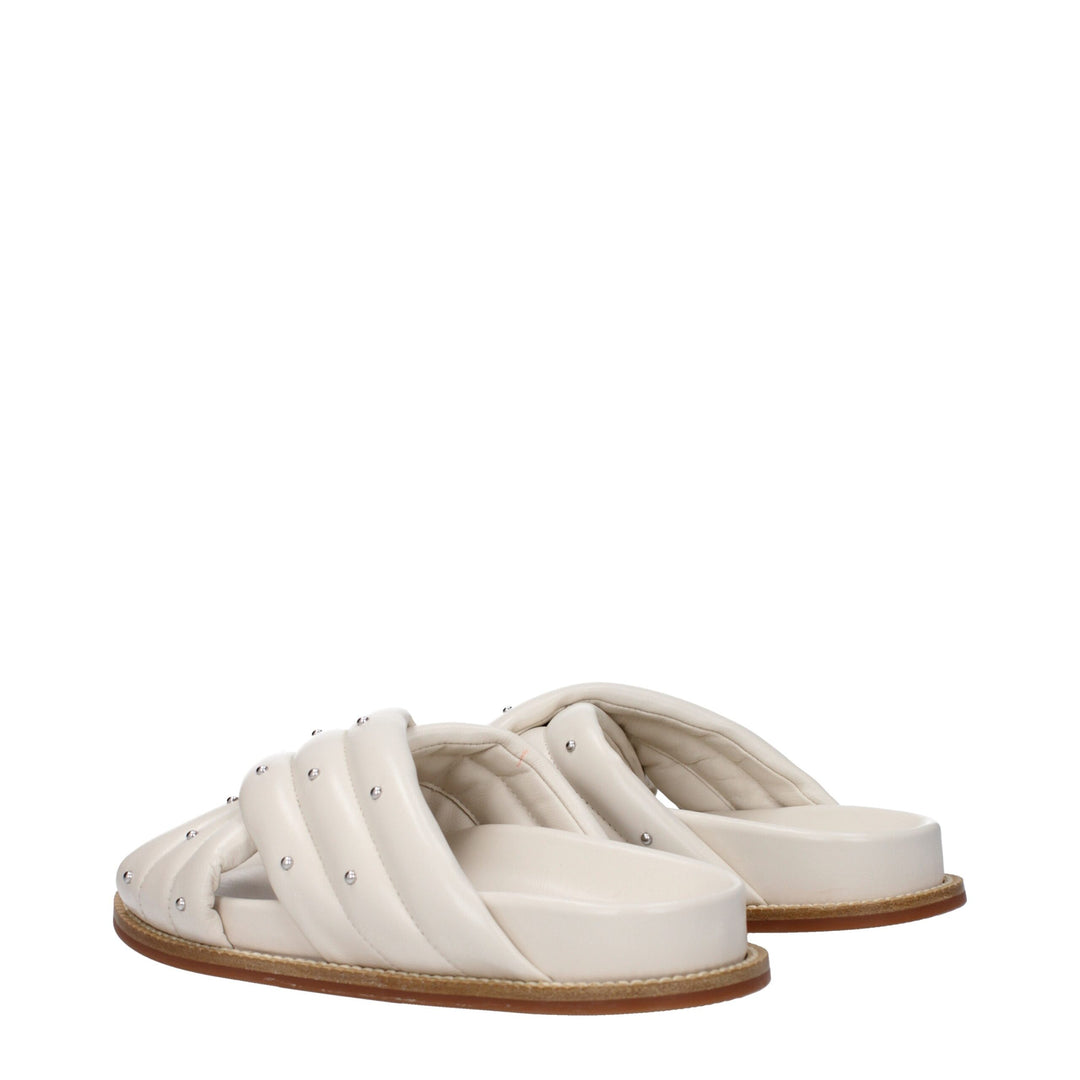 Fabiana Filippi Beige Leder Pantoffeln Sandalen