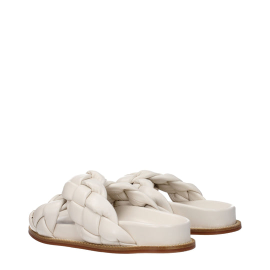 Fabiana Filippi Beige Leder Pantoffeln Sandalen