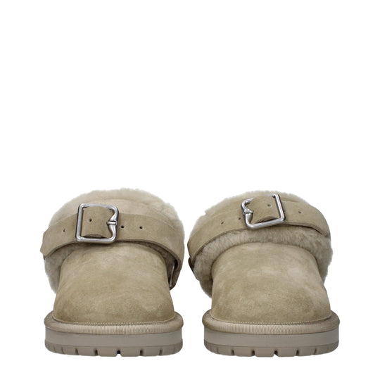Burberry Grüne Lederpantoffeln Sandalen