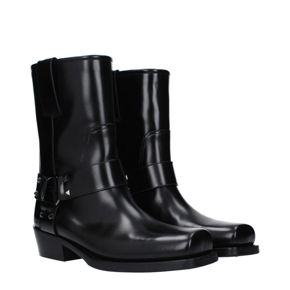 Valentino Garavani Schwarze Lederstiefeletten