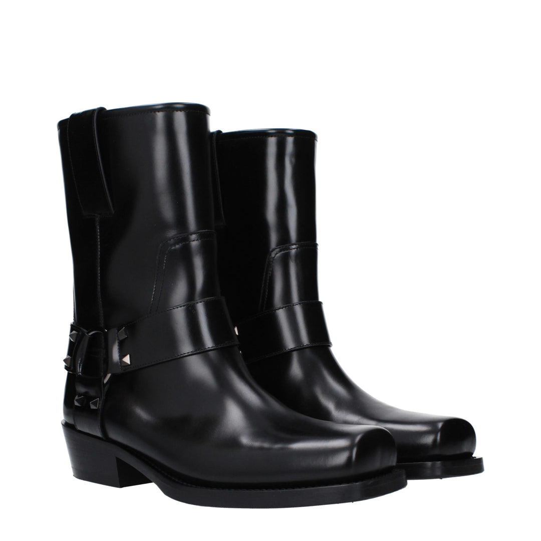 Valentino Garavani Schwarze Lederstiefeletten