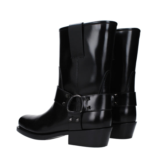 Valentino Garavani Schwarze Lederstiefeletten