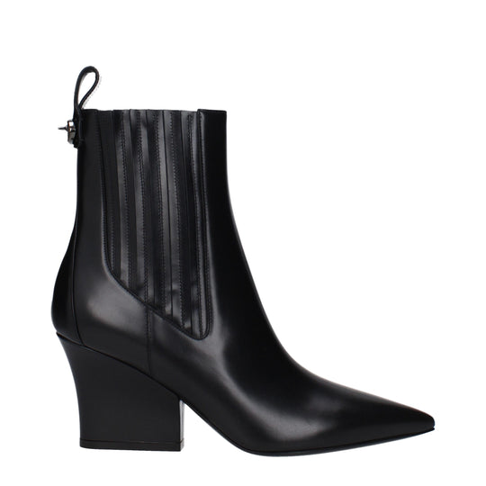 Valentino Garavani Schwarze Lederstiefeletten