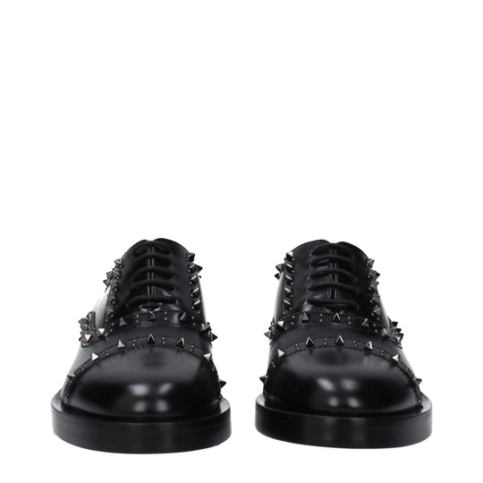 Valentino Garavani Schwarze Leder Oxfords und Derbies