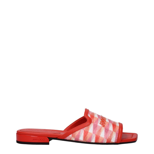 Jimmy Choo Orangefarbene Stoffpantoffeln Sandalen