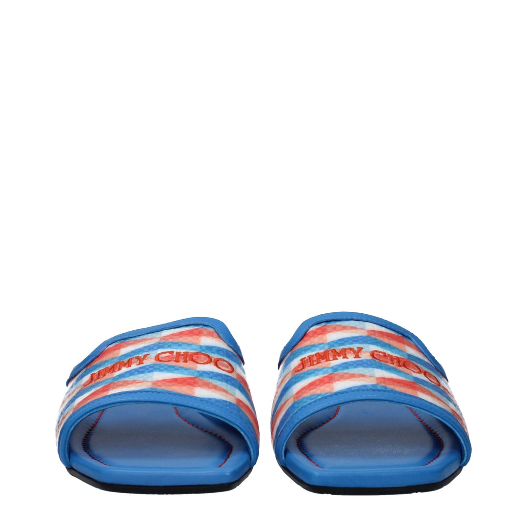 Jimmy Choo Hellblaue Stoffslipper Sandalen