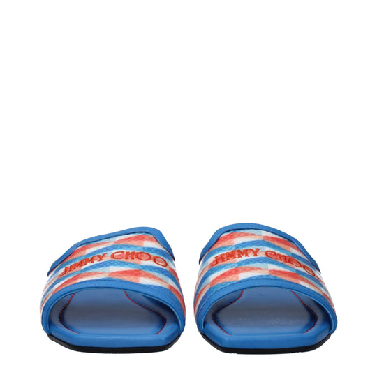 Jimmy Choo Hellblaue Stoffslipper Sandalen