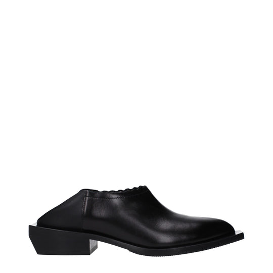 Moschino Schwarze Leder Pantoletten