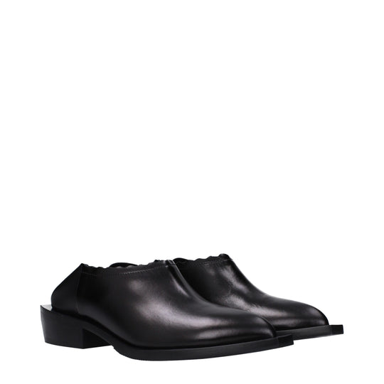 Moschino Schwarze Leder Pantoletten