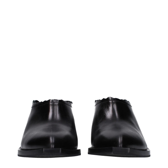 Moschino Schwarze Leder Pantoletten