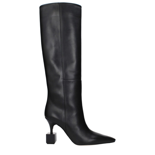 Jacquemus Schwarze Lederstiefel mit hohem Absatz