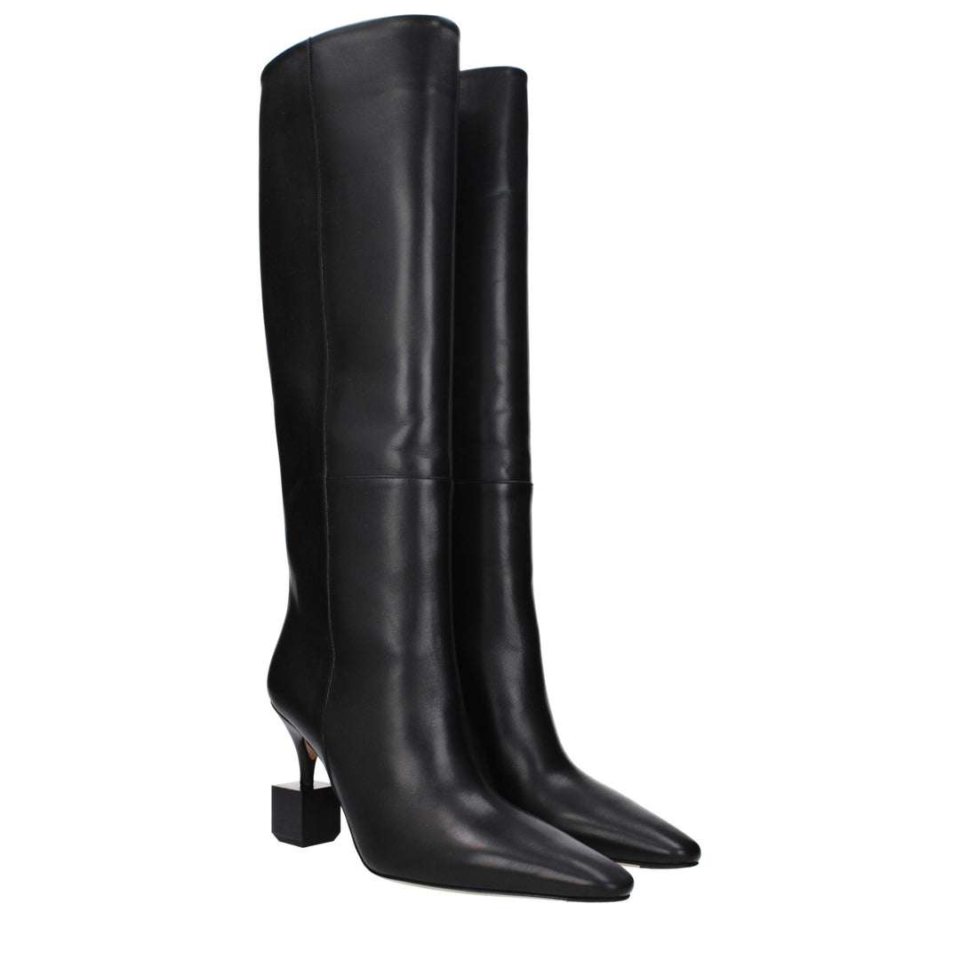 Jacquemus Schwarze Lederstiefel mit hohem Absatz