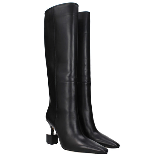 Jacquemus Schwarze Lederstiefel mit hohem Absatz