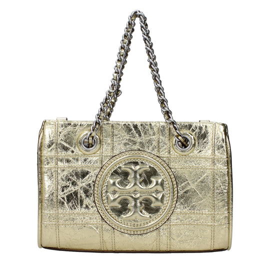 Tory Burch Goldene Lederhandtaschen