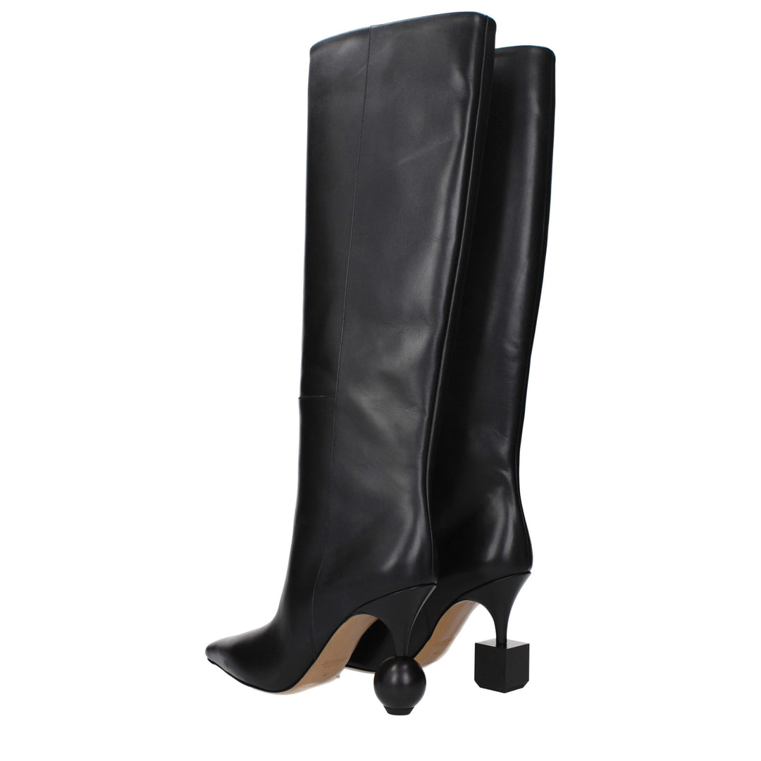 Jacquemus Schwarze Lederstiefel mit hohem Absatz