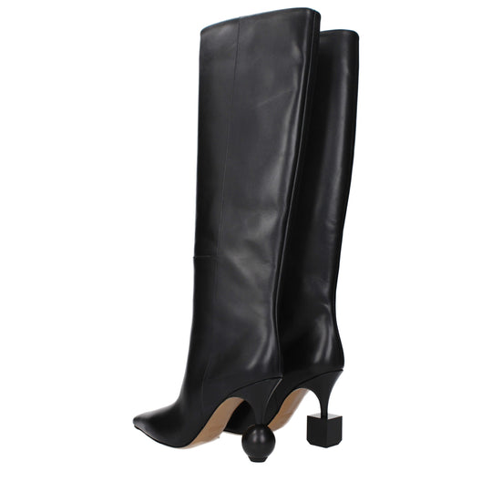 Jacquemus Schwarze Lederstiefel mit hohem Absatz