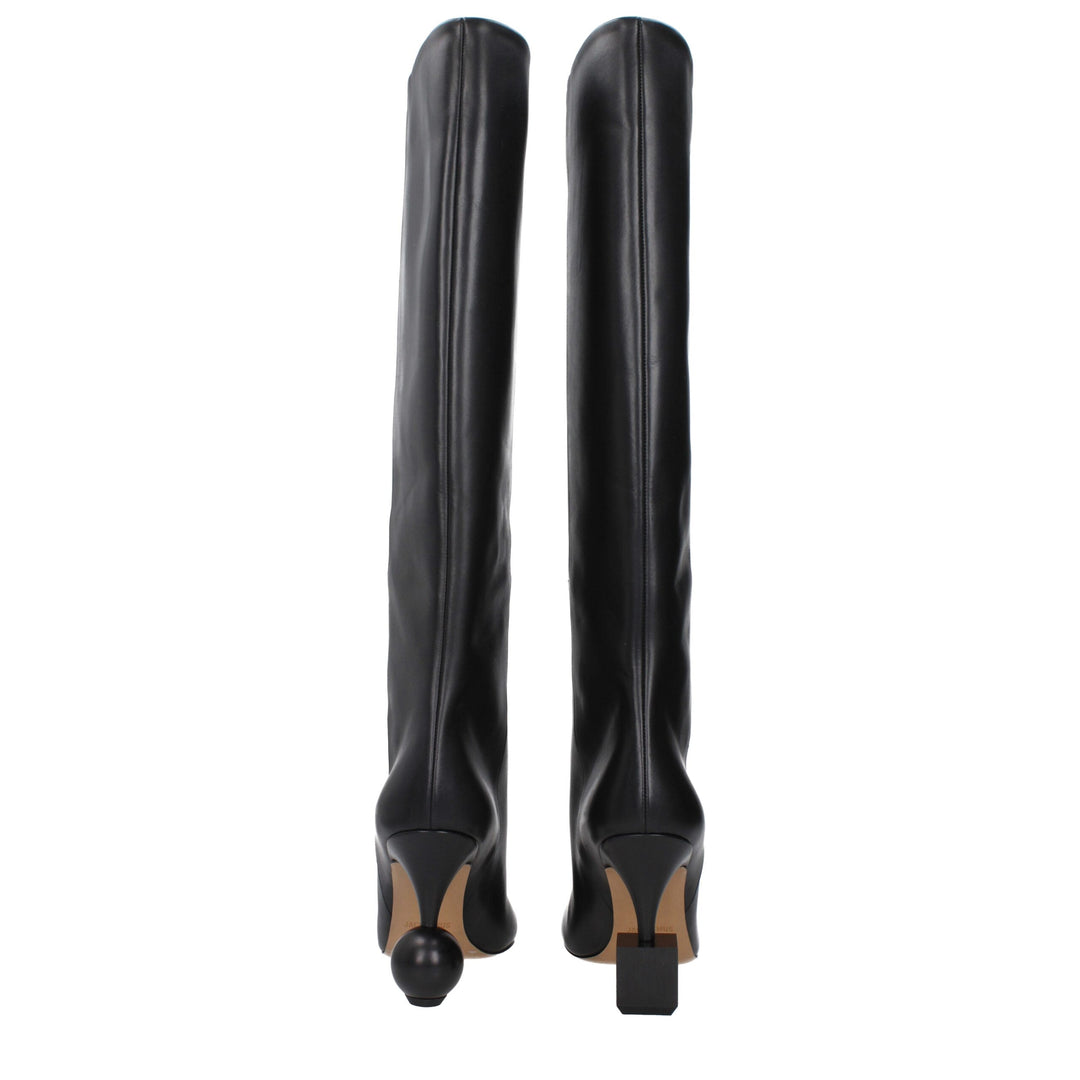 Jacquemus Schwarze Lederstiefel mit hohem Absatz