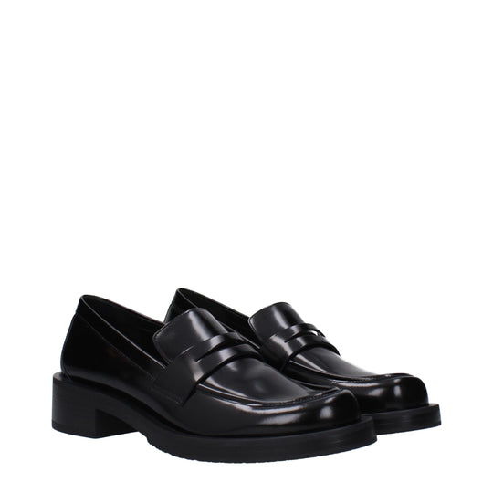 Stuart Weitzman Schwarze Leder Slipper