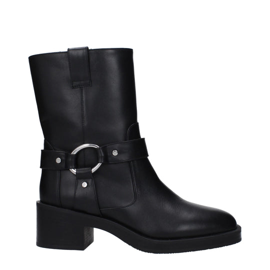 Stuart Weitzman Schwarze Lederstiefeletten