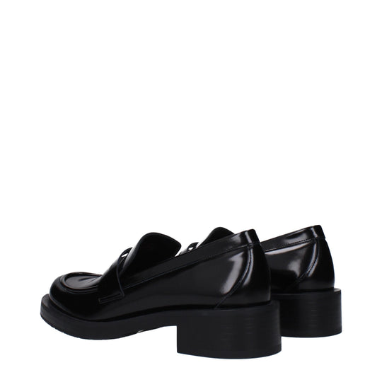 Stuart Weitzman Schwarze Leder Slipper