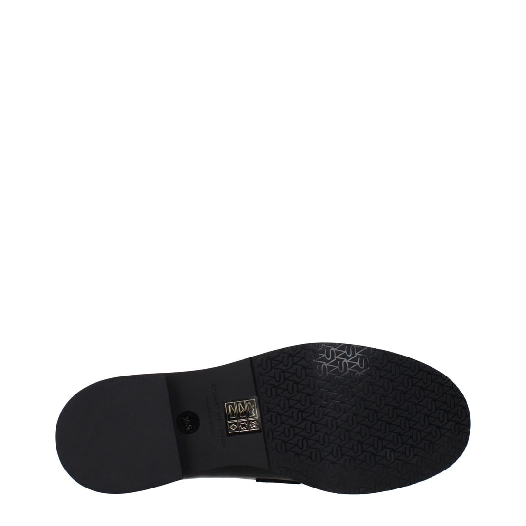 Stuart Weitzman Schwarze Leder Slipper