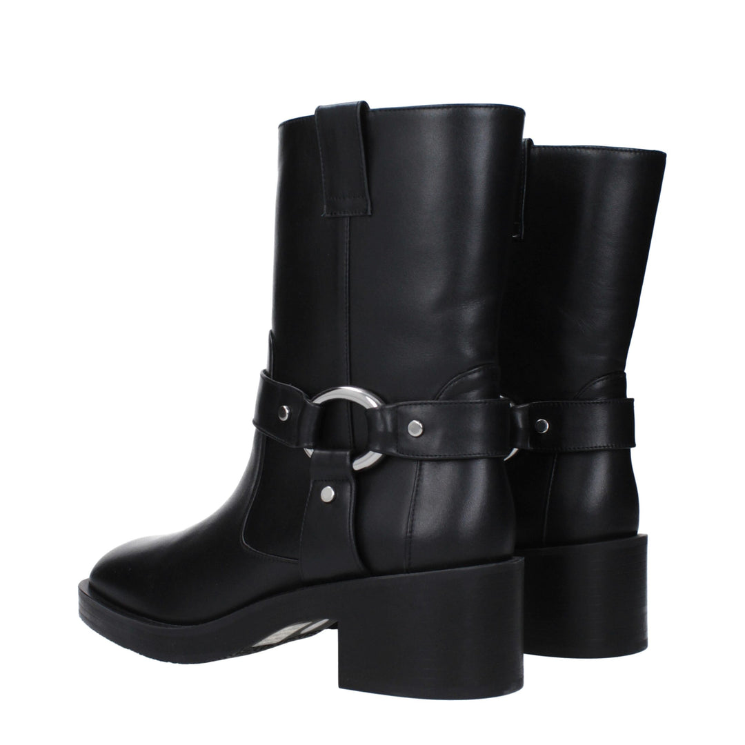 Stuart Weitzman Schwarze Lederstiefeletten