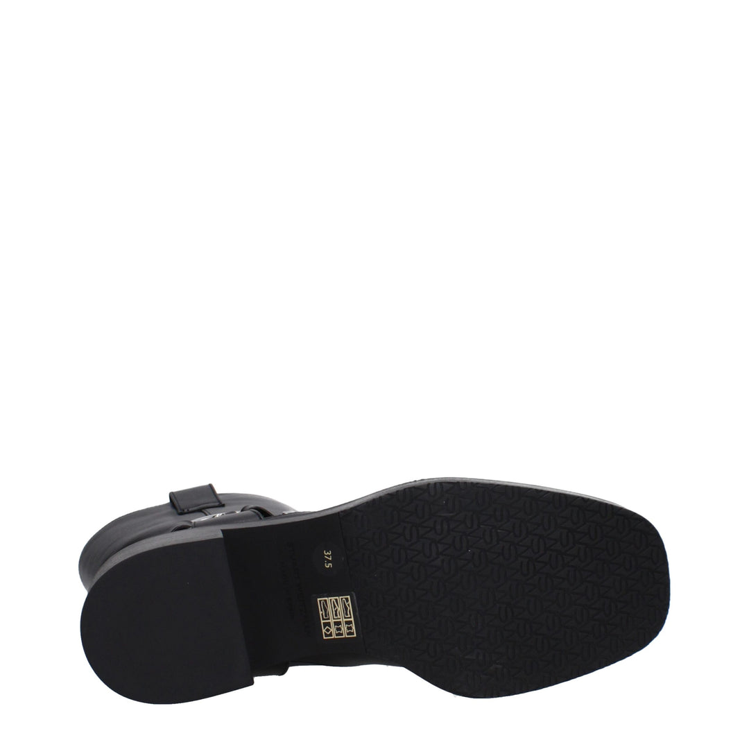 Stuart Weitzman Schwarze Lederstiefeletten