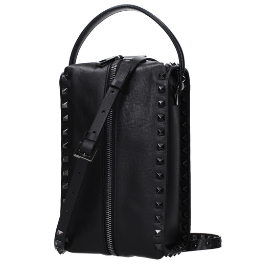 Valentino Garavani Schwarze Leder Clutch Bags