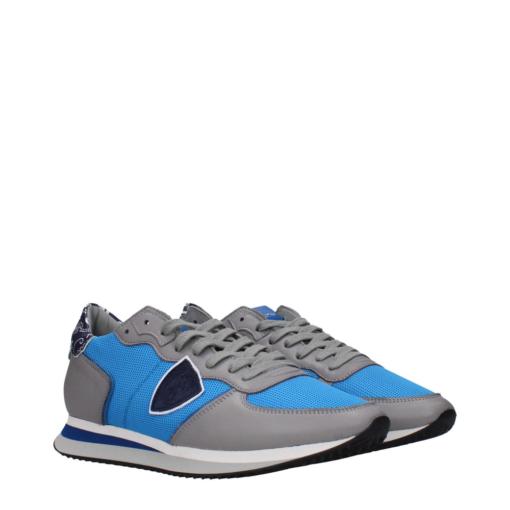 Philippe Model Blaue Stoff Low Tops