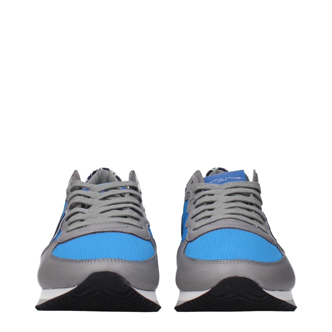 Philippe Model Blaue Stoff Low Tops