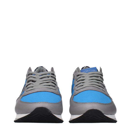 Philippe Model Blaue Stoff Low Tops