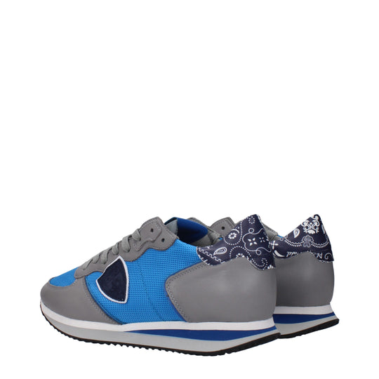 Philippe Model Blaue Stoff Low Tops