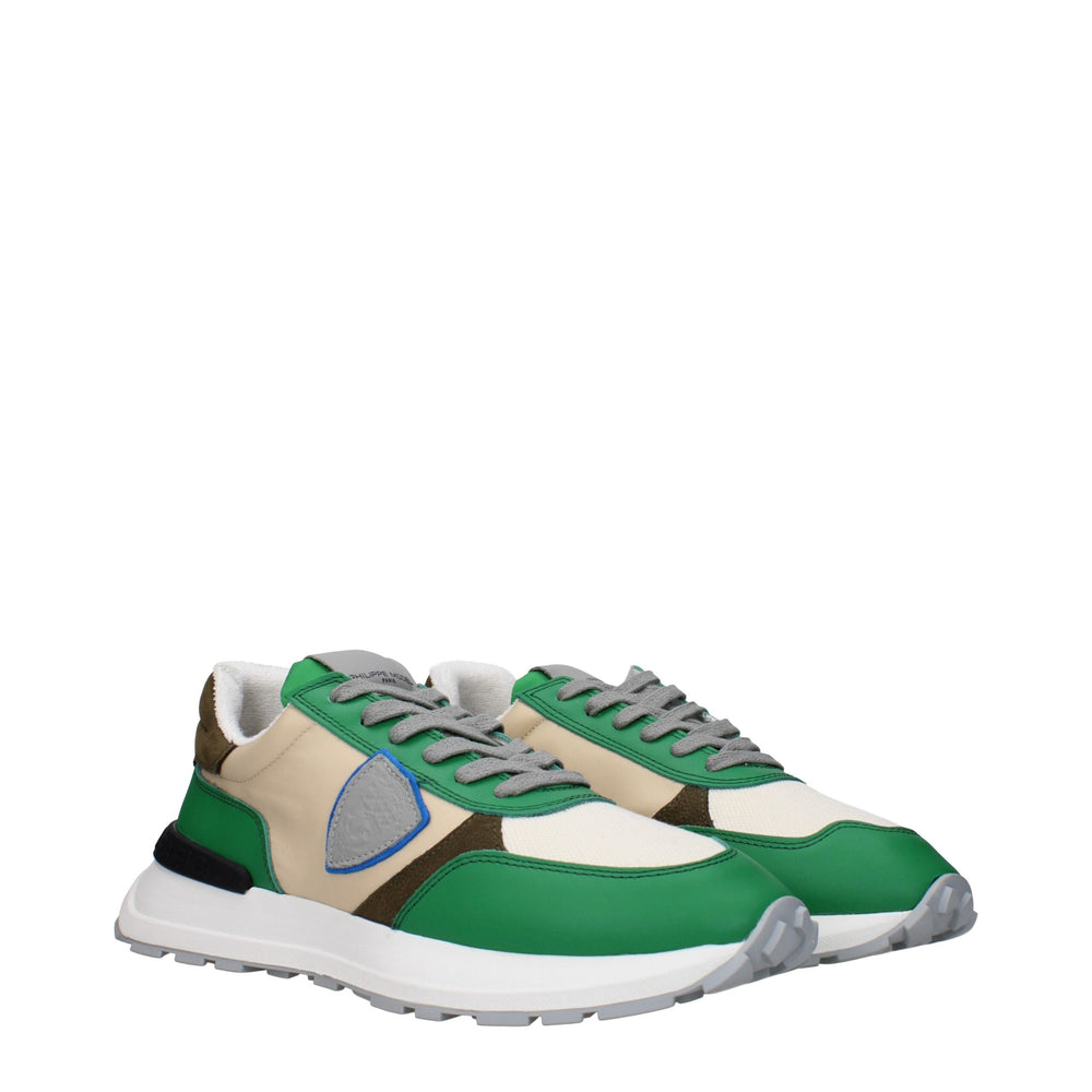Philippe Model Grüner Stoff Sportliche Turnschuhe