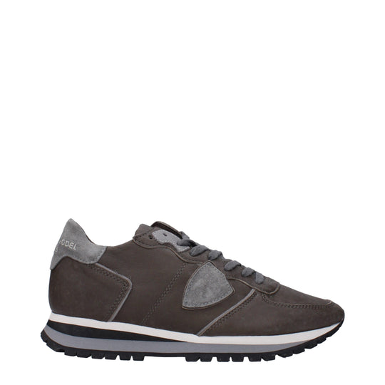 Philippe Model Graue Leder-Sneakers