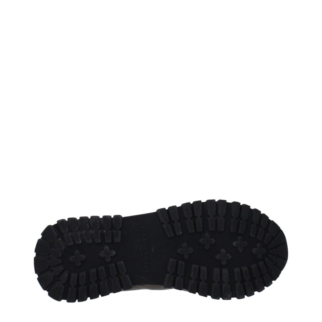 Philippe Model Graue Leder-Sneakers