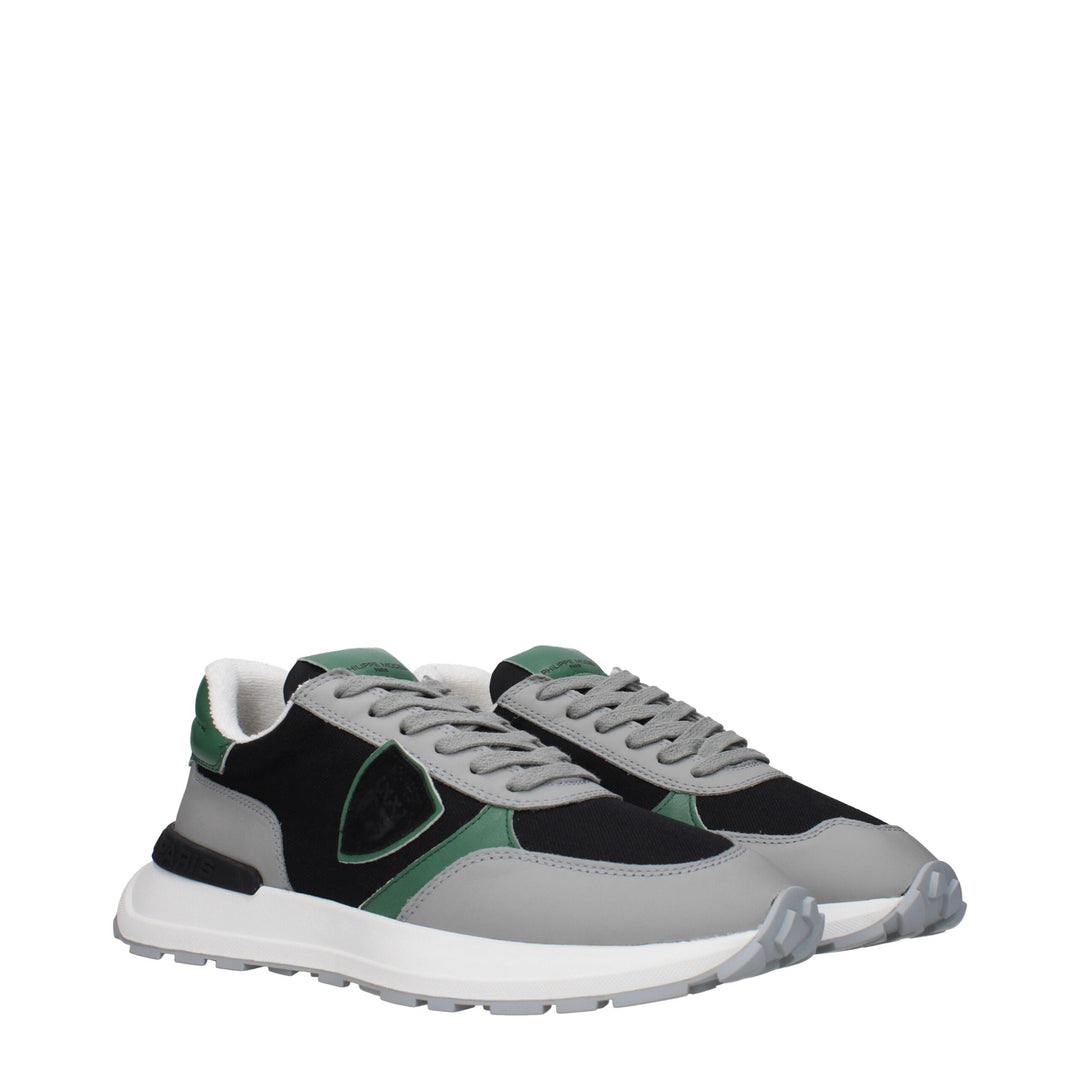Philippe Model Schwarzer Stoff Sportliche Turnschuhe